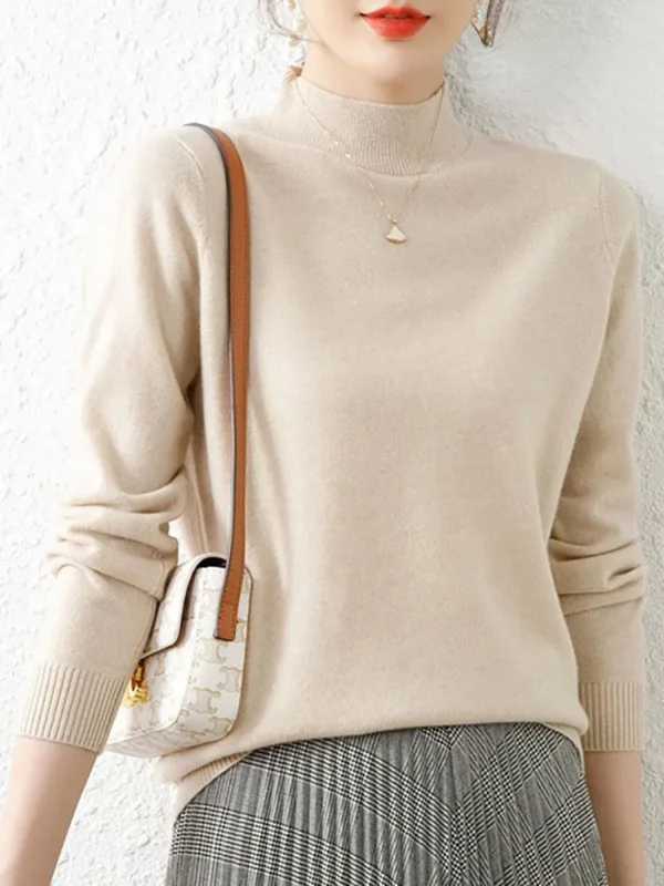 538456874 Autumn Winter Bottom Sweaters Women Fashion Chic Turtleneck Pullover Slim Long Sleeve Knitted Jumpers Soft Warm Pull Femme Top