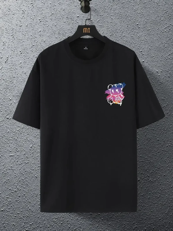 538457315 New York Art Word Cartoon Bear Sunset Scenery Design T Shirts Men Fashion Cotton Shirt Loose Summer T Shirts Oversized Tee