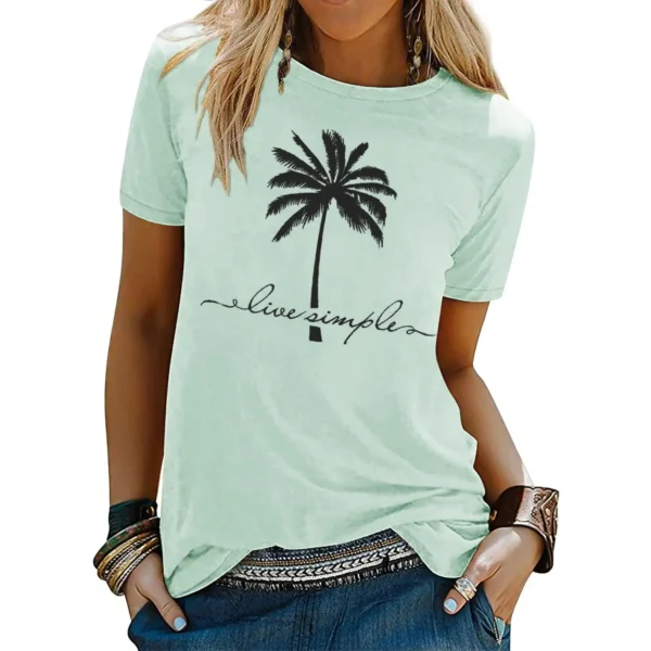 Hawaiian Graphic Beach T-Shirts 3D Print Women Vintage O-Neck Short Sleeves T Shirt Y2k Harajuku Tees Street Top Female Clothing