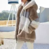 538457732 Oversized Jacket for Women 2023 New Autumn Winter Warm Plush Pocket Hooded Streetwear Loose Lady Outerwear Coat Roupas Feminina