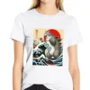 Anime Japanese Art Catzilla Cat Funny Cat Summer Sport T-Shirt Unisex Cartoon T Shirt O-neck Tops Tees Fashion Fitness T Shirt