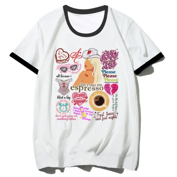 Sabrina Carpenter shirt teen graphic Trendy Digital Grunge University Breathable tshirt anime aesthetic kawaii 2000s women