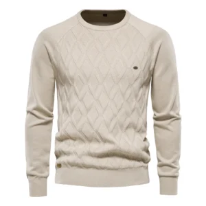 538456901 AIOPESON Argyle Basic Men Sweaters Solid Color O-neck Long sleeve Knitted Male Pullover Winter Fashion New Warm Sweaters for Men