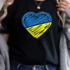 Heartbeat Blue Yellow Women Print T-shirt Girl Y2K Short Sleeve Tee Tops Lady 90S Sweetshirts Female Harajuku Clothing