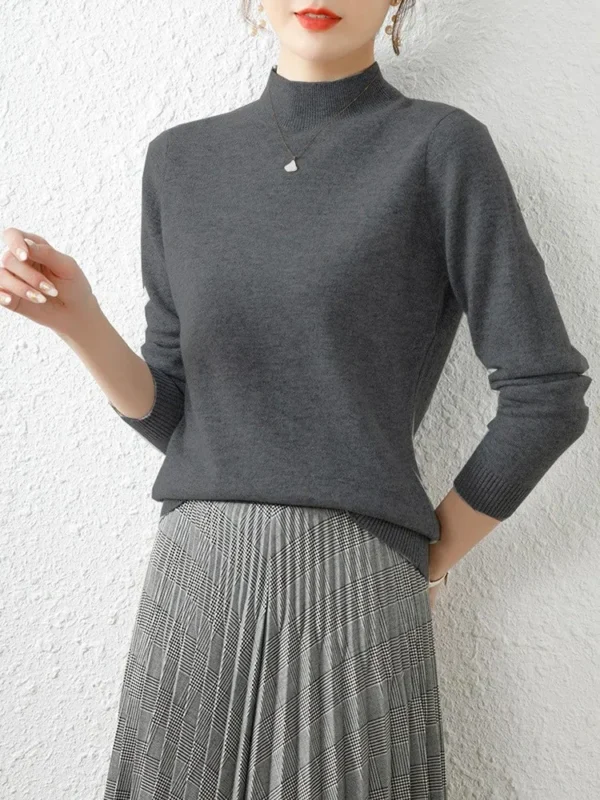 538456876 Autumn Winter Bottom Sweaters Women Fashion Chic Turtleneck Pullover Slim Long Sleeve Knitted Jumpers Soft Warm Pull Femme Top
