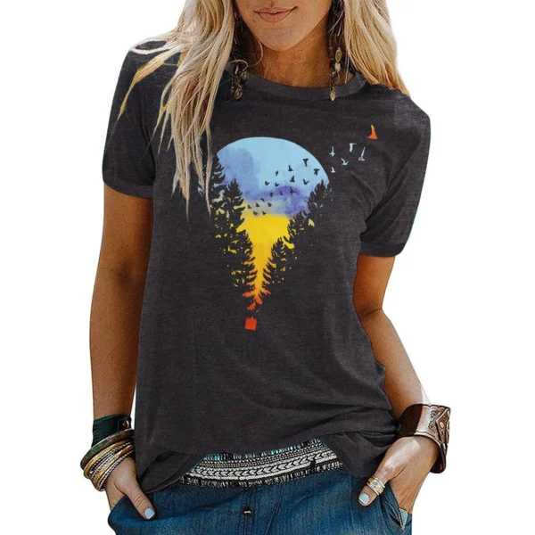 Hawaiian Graphic Beach T-Shirts 3D Print Women Vintage O-Neck Short Sleeves T Shirt Y2k Harajuku Tees Street Top Female Clothing