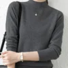 538456871 Autumn Winter Bottom Sweaters Women Fashion Chic Turtleneck Pullover Slim Long Sleeve Knitted Jumpers Soft Warm Pull Femme Top