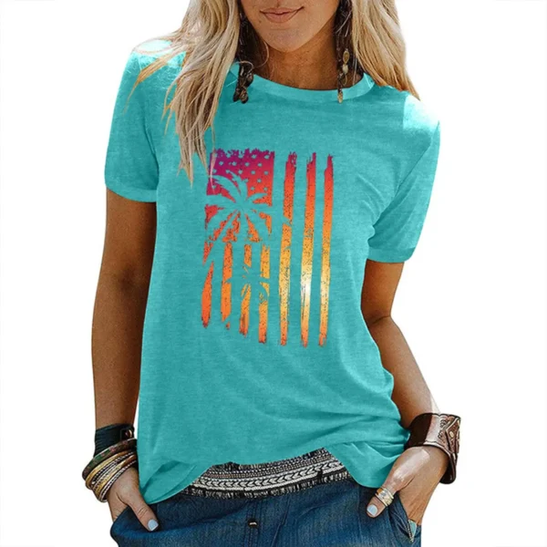 Hawaiian Graphic Beach T-Shirts 3D Print Women Vintage O-Neck Short Sleeves T Shirt Y2k Harajuku Tees Street Top Female Clothing