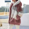 538457730 Oversized Jacket for Women 2023 New Autumn Winter Warm Plush Pocket Hooded Streetwear Loose Lady Outerwear Coat Roupas Feminina