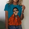 Women's T-Shirts Cartoon Characters Print T-Shirt Harajuku Vintage Short Sleeved Tees O Neck Funny Top Oversized Female Clothing