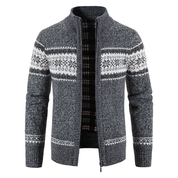 Men's Knit Cardigan Christmas Fleece Sweater Coat Fashion Casual Jacket High Quality Male Wool Cashmere Clothing