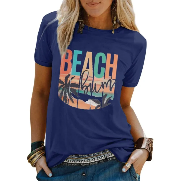 Hawaiian Graphic Beach T-Shirts 3D Print Women Vintage O-Neck Short Sleeves T Shirt Y2k Harajuku Tees Street Top Female Clothing